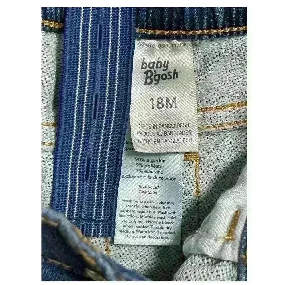 Oshkosh Baby BGosh Sz 18 Months Boys Suspender Denim Jean Pants Blue